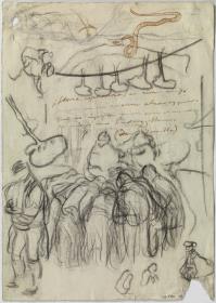 Grup d'homes i altres croquis