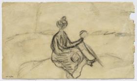 Estudio de mujer con bastón