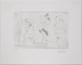 Escena de teatro: bailarina y dos viejos