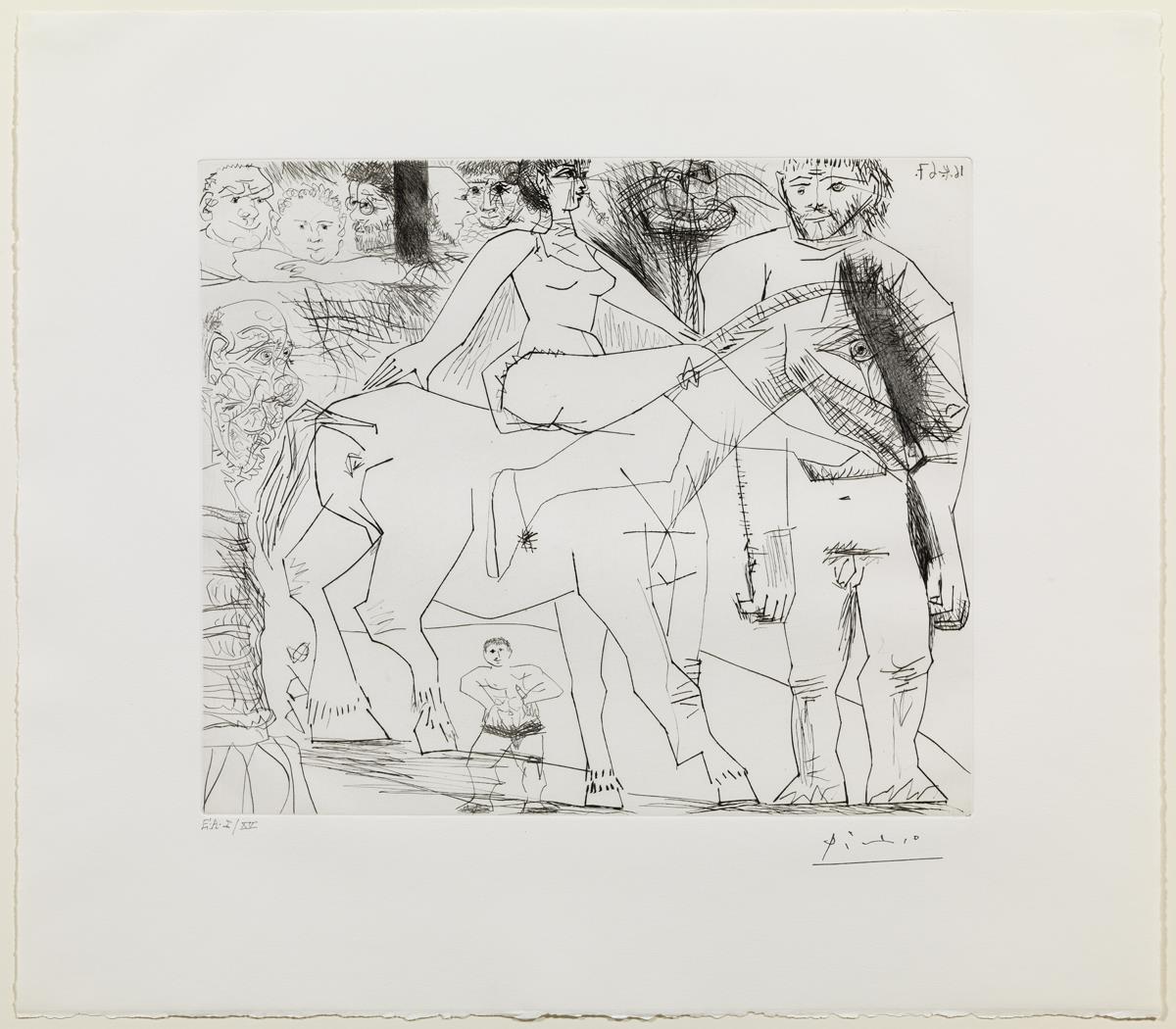 At the Circus. Horsewoman with Spectators and a Little Owl