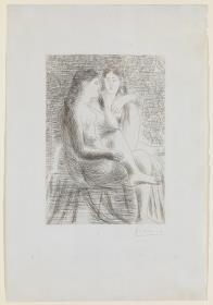 Dos mujeres desnudas sentadas