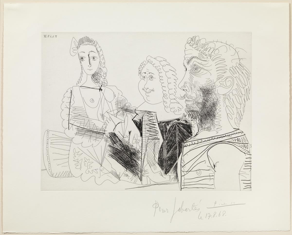 Home amb armilla afgana imaginant-se els amors d'un "mosqueter" i la seva Dulcinea