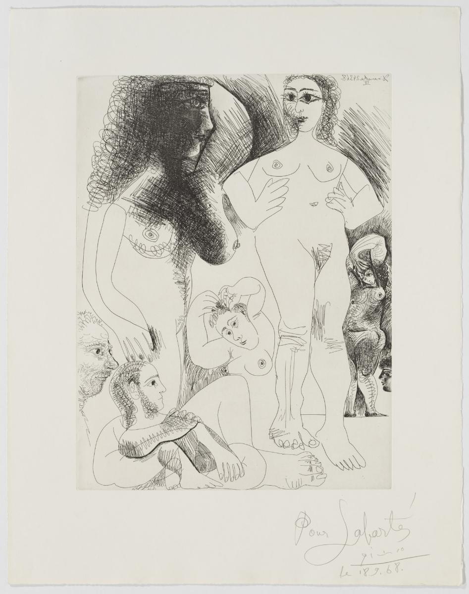 Odaliscas con dos hombres soñadores