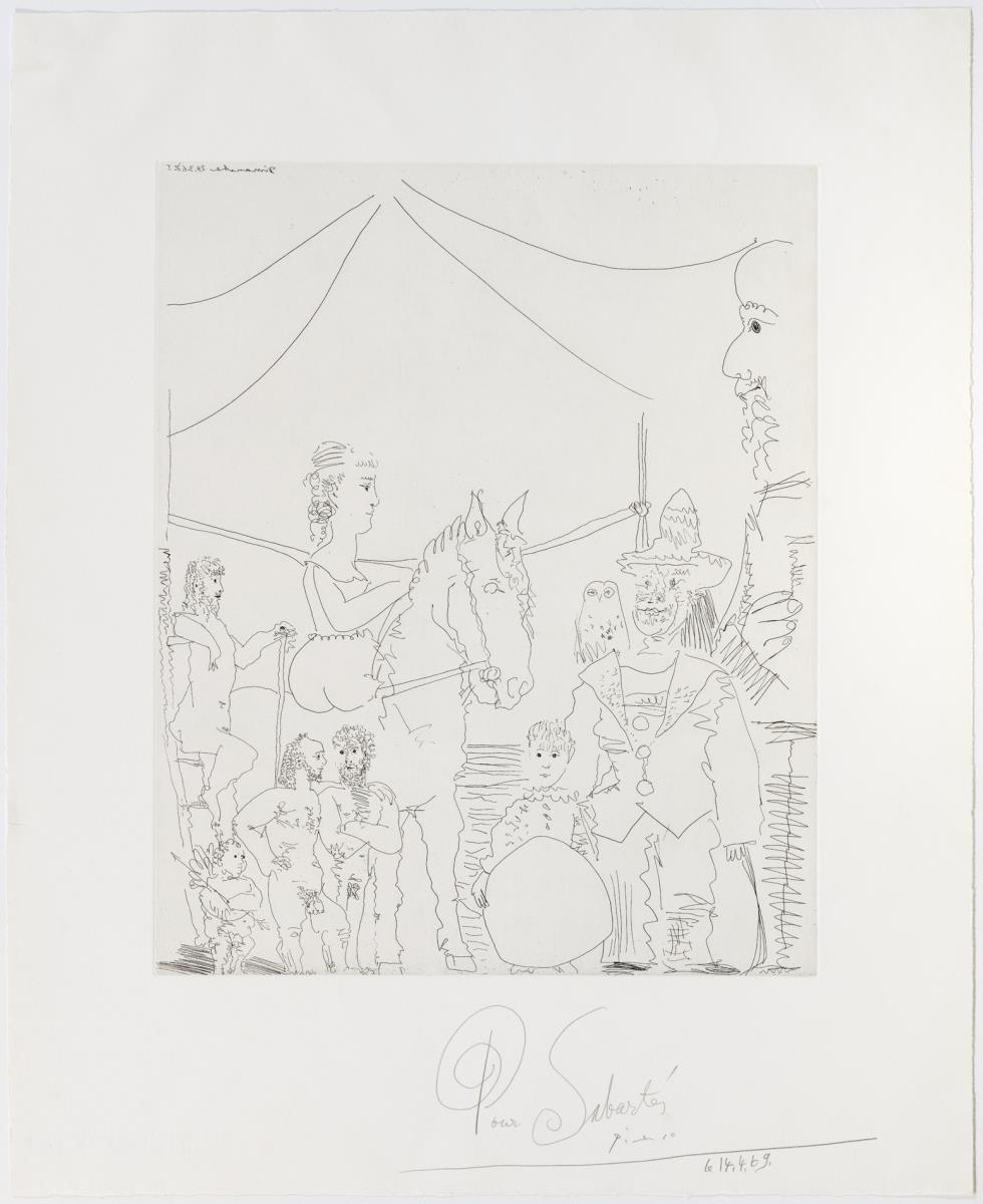 At the Circus: Group with Female Rider and Clown
