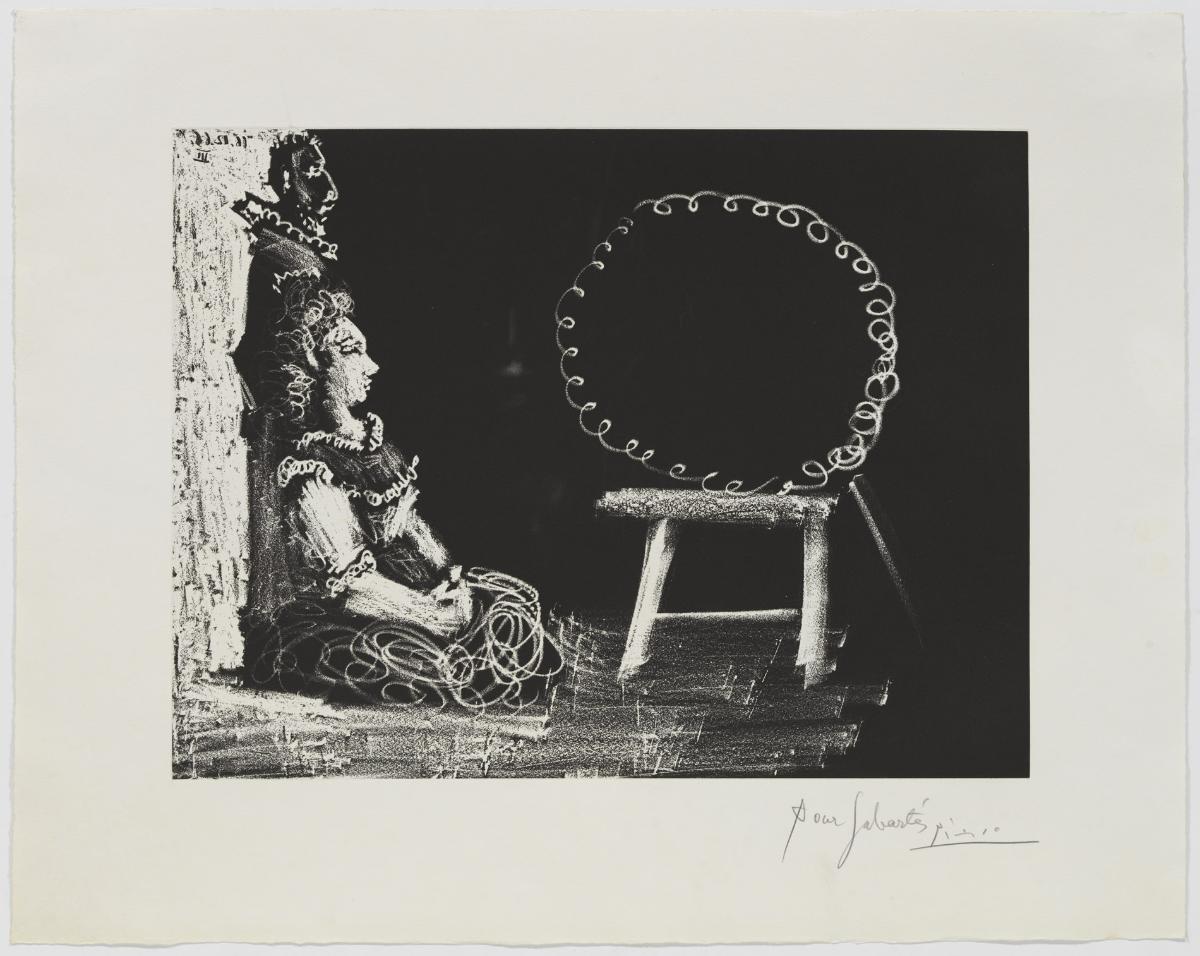 Pareja posando para un retrato en forma de medallón