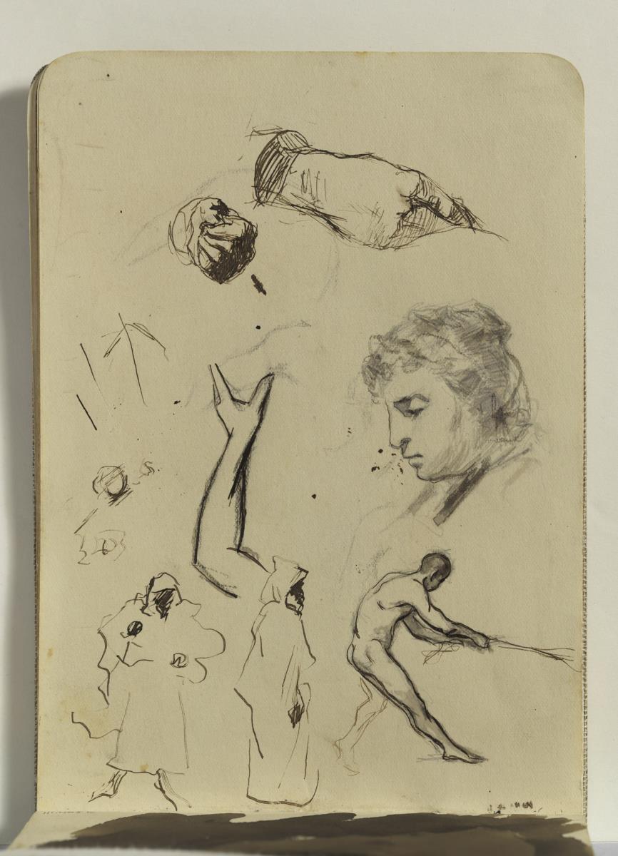 La mare de l'artista i estudi d'homes i mans