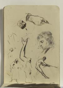La madre del artista y estudio de hombres y manos