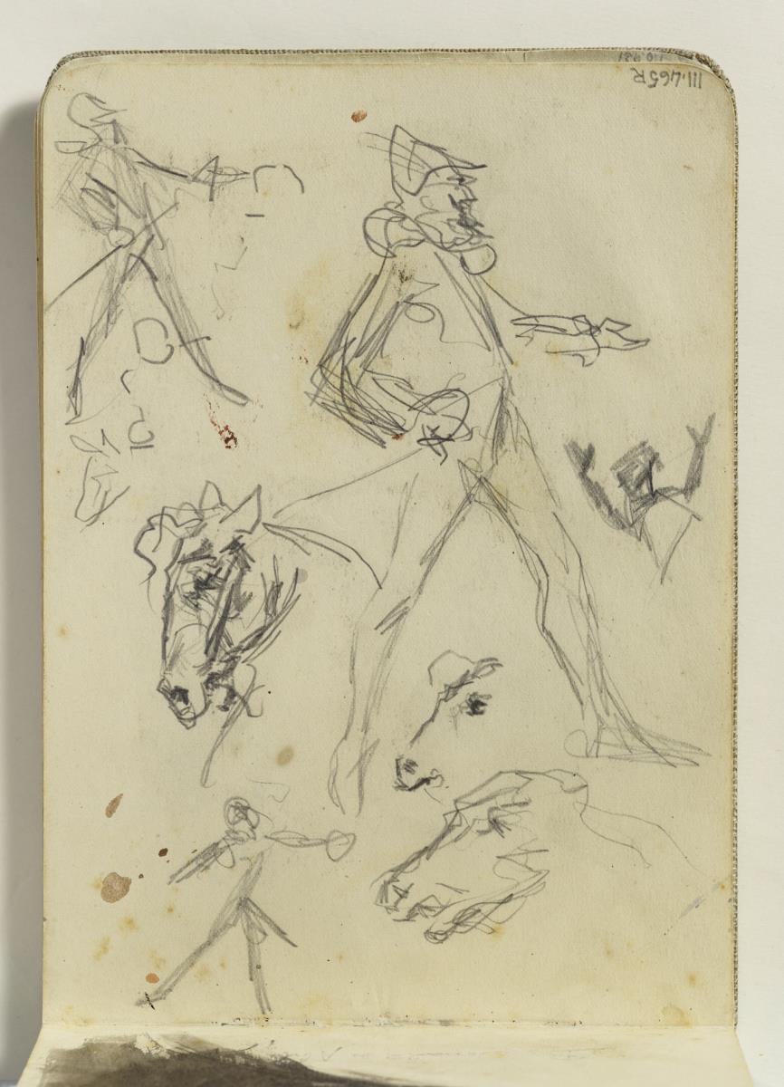 Estudio de caballos y figuras
