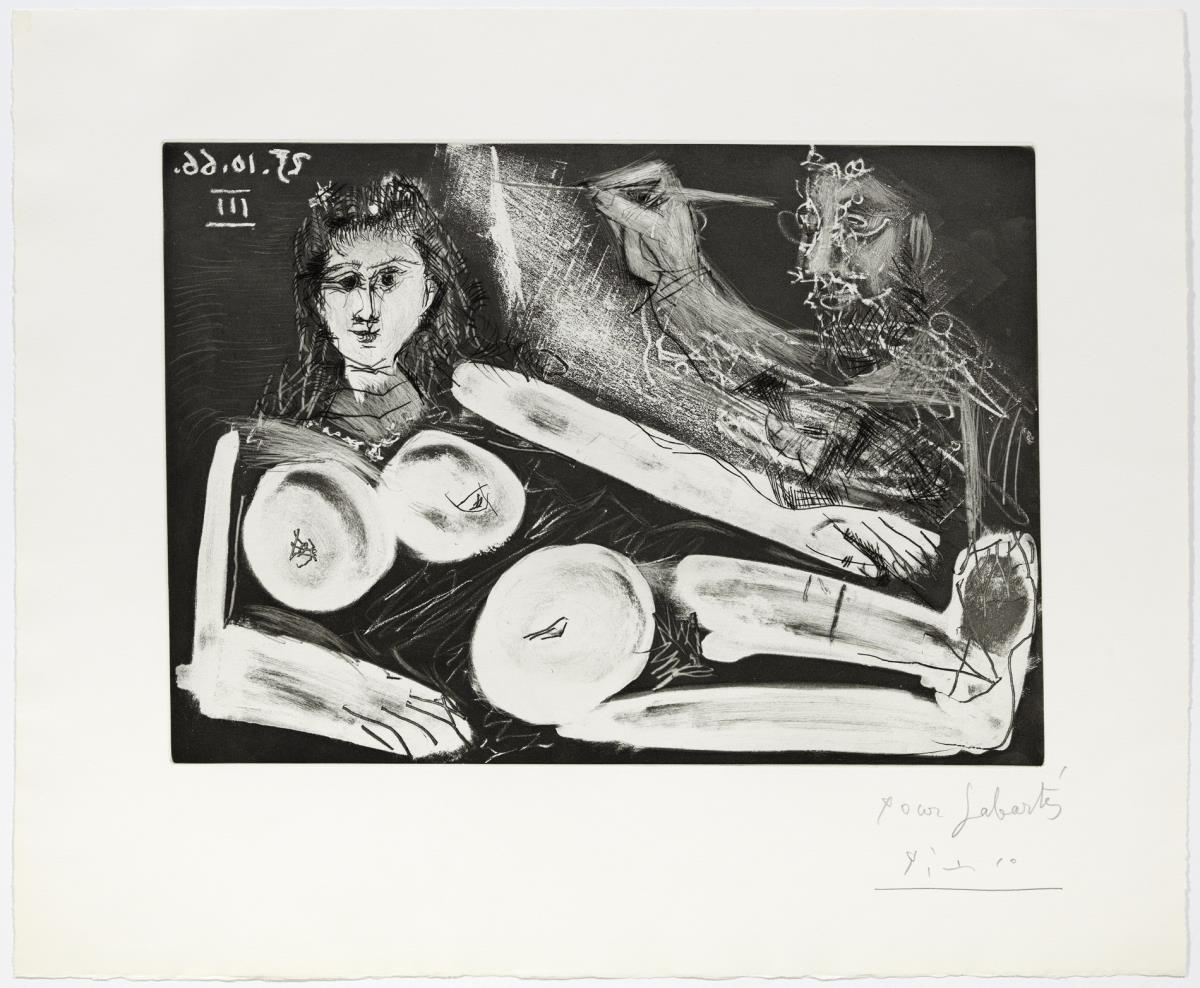 Pintor y modelo con collar