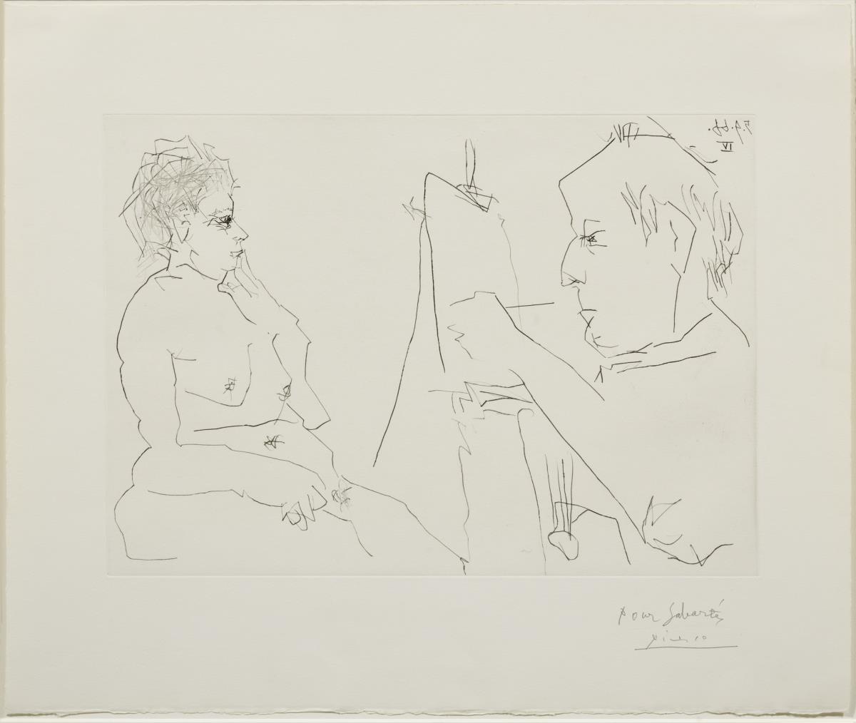 Modelo y pintor calvo