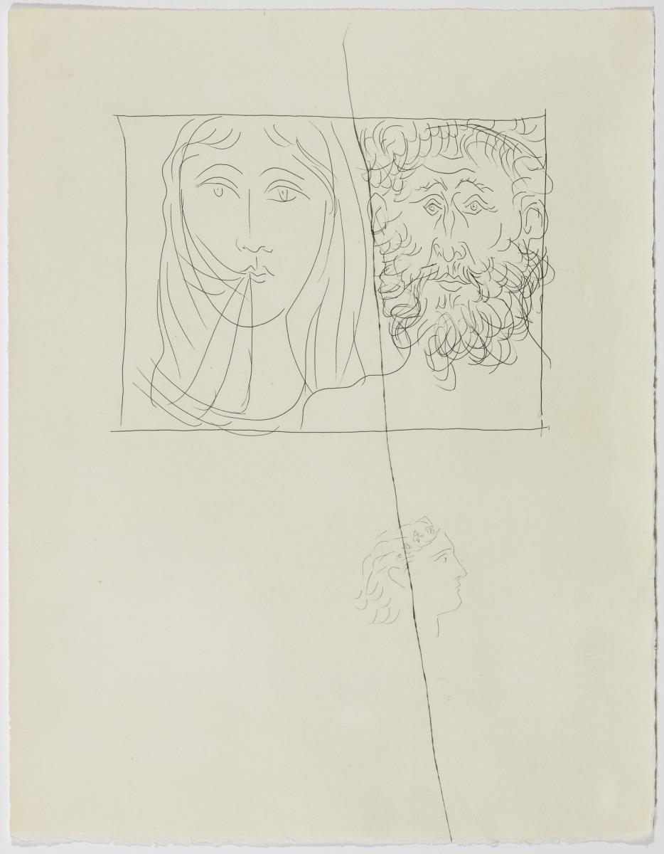 Head of a Bearded Man and a Veiled Woman