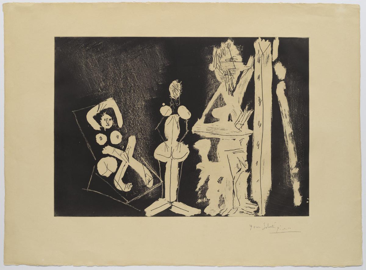 En el taller: modelo en una tumbona