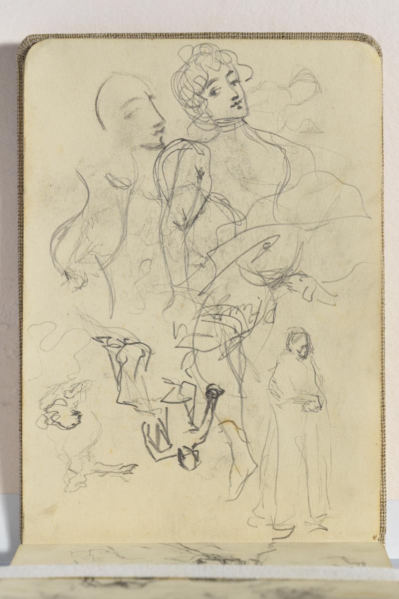 Bust de dona i estudi d'homes