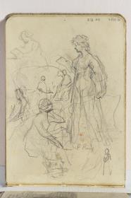 Mujer leyendo y estudio de figuras