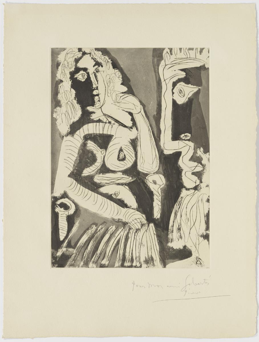 Model Resting Seated in an Armchair