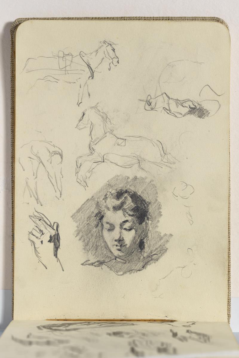 Lola, the Artist’s Sister, and Study of Horses