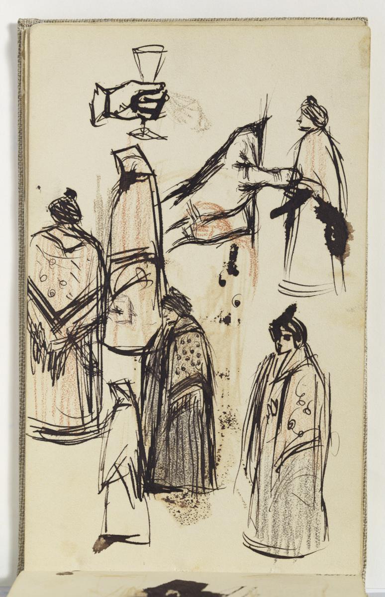 Estudi de dones amb mantó