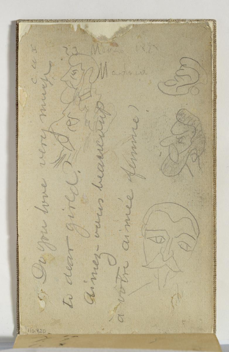 Caricatura d'homes i anotacions manuscrites