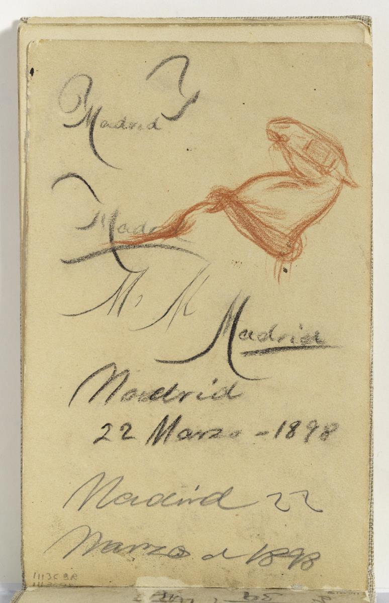 Estudi de cavall i anotacions manuscrites