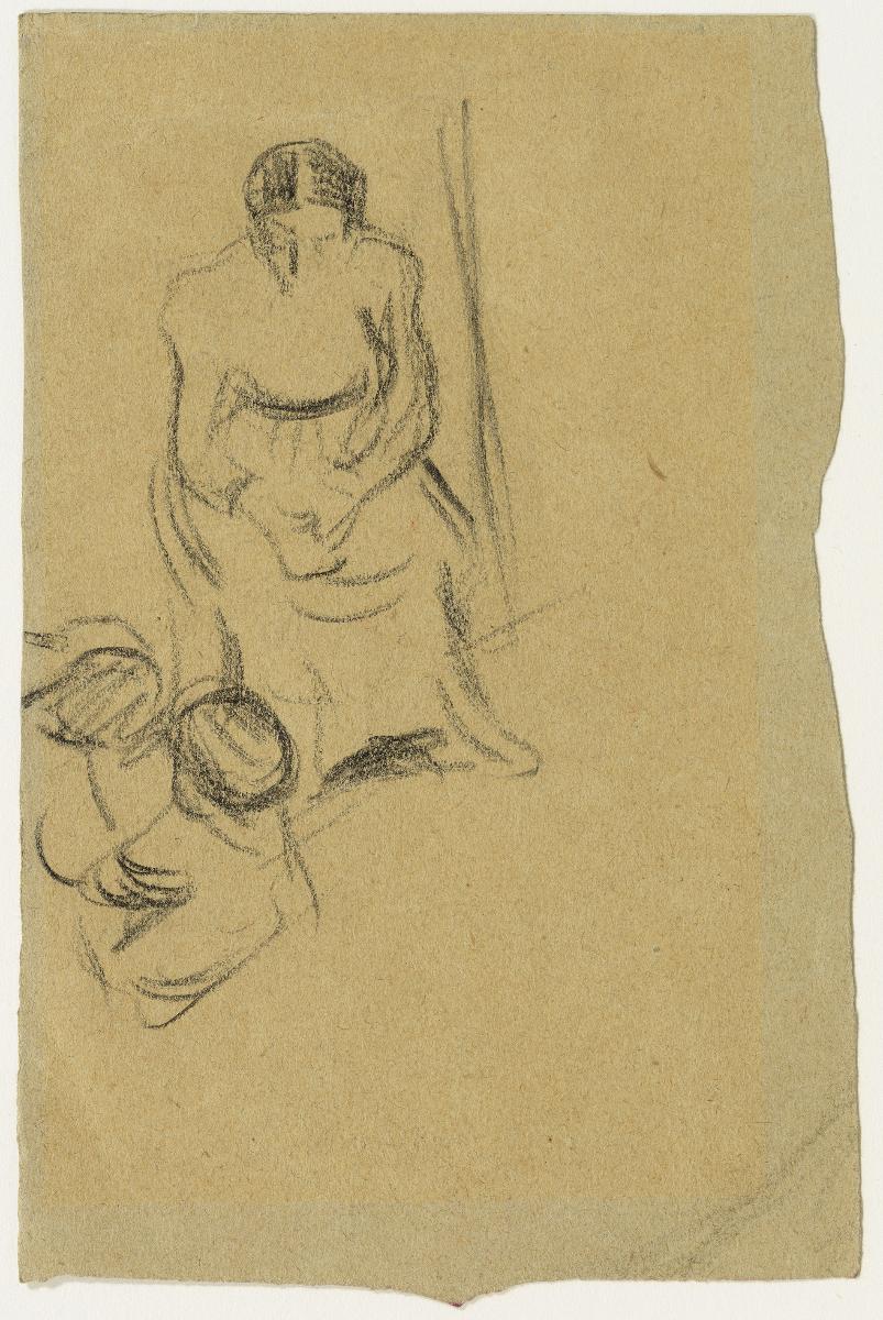 Dona asseguda amb dos nens