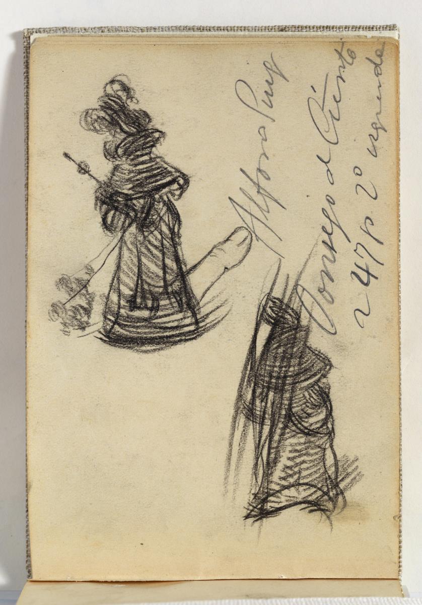 Estudio de mujeres y anotaciones manuscritas