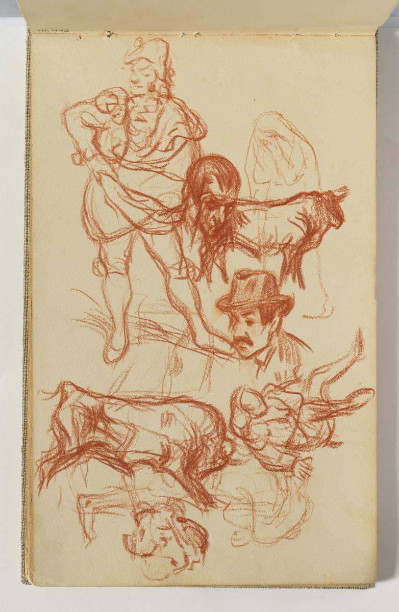 Còpia d'un fragment de "Caída de un picador de su caballo debajo del toro", núm. 26 de la "Tauromaquia" de Goya