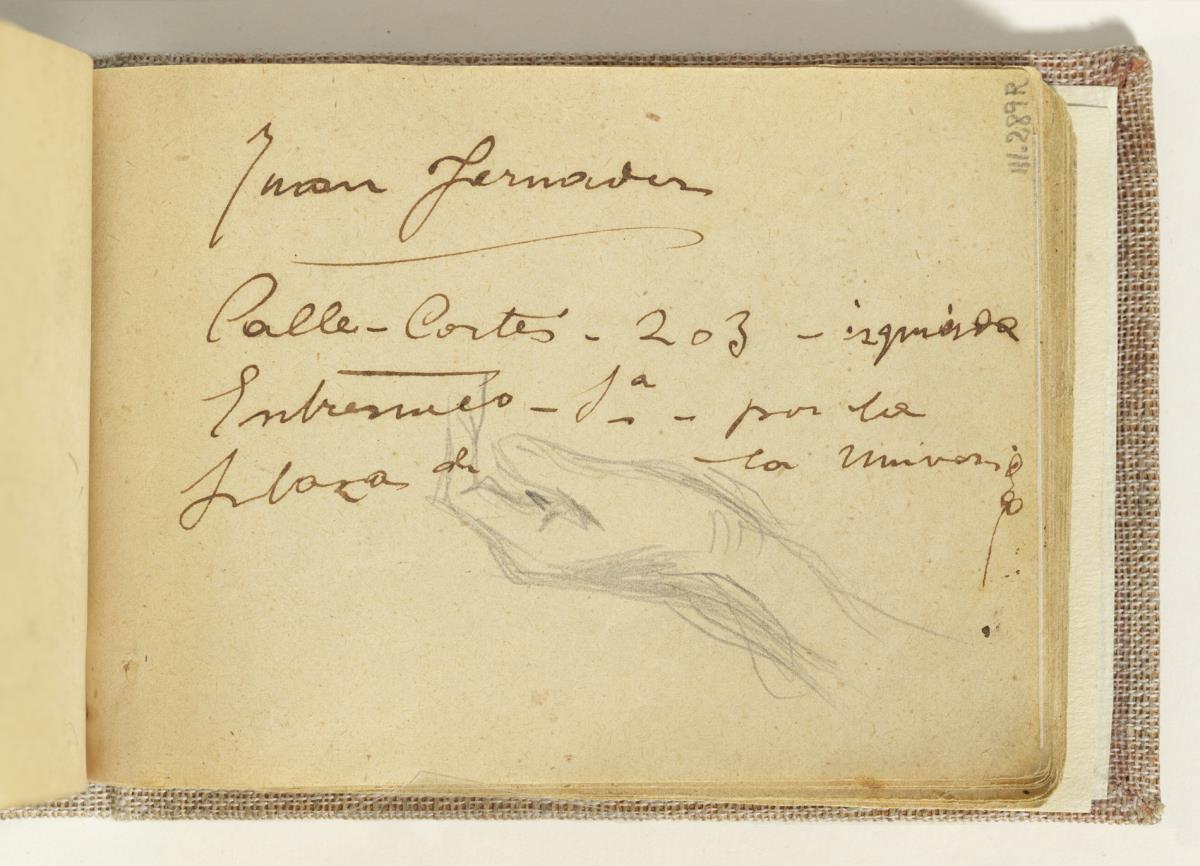 Estudio de mano y anotaciones manuscritas