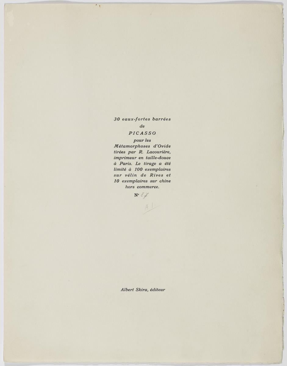 30 eaux-fortes barrées de Picasso pour les Métamorphoses d'Ovide