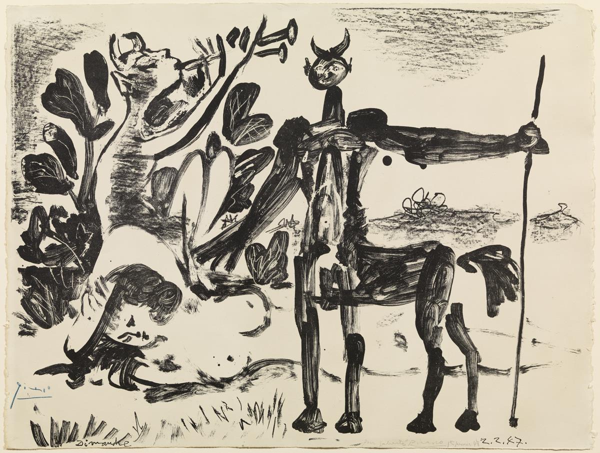 Centauro y bacante con un fauno