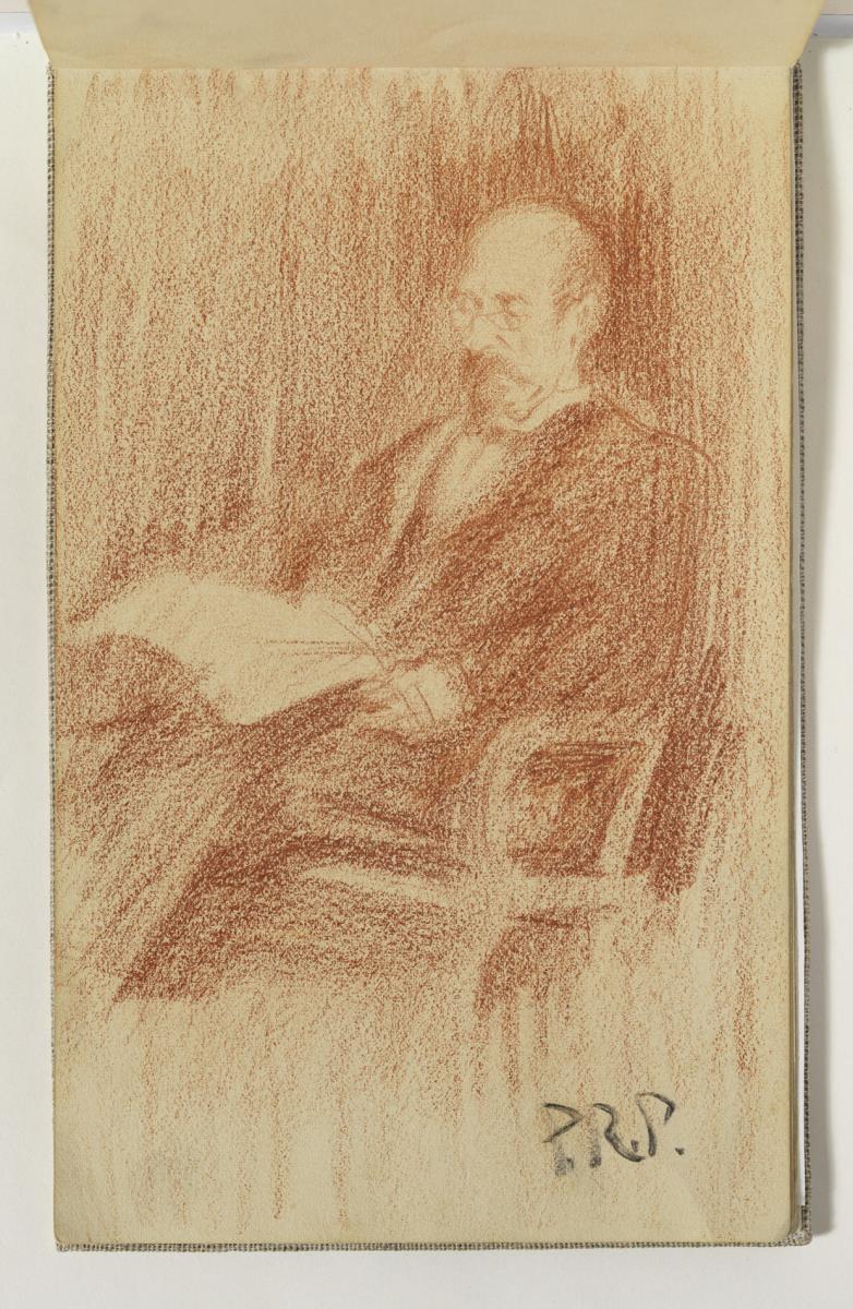 Home assegut, llegint