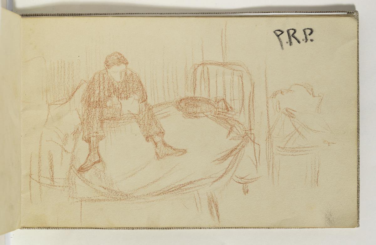 Francisco Bernareggi sentado en una cama