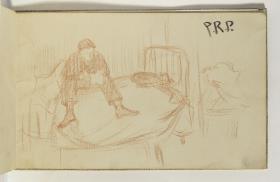 Francisco Bernareggi sentado en una cama