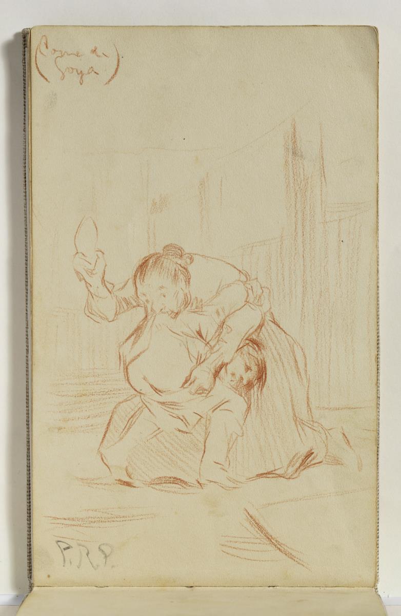 "Si quebró el Cantaro". Copy of the "Capricho" no. 25 by Goya