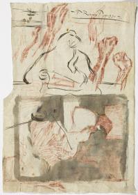 Boceto de la madre del artista leyendo