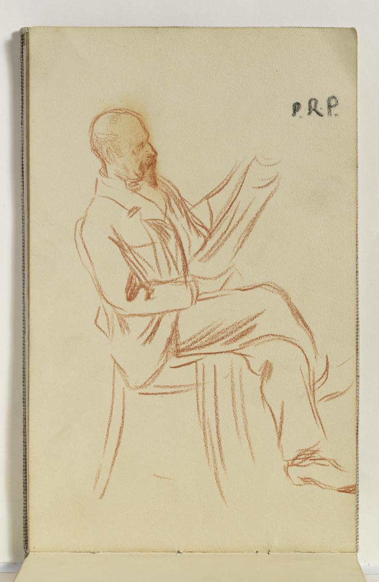 Home assegut, llegint