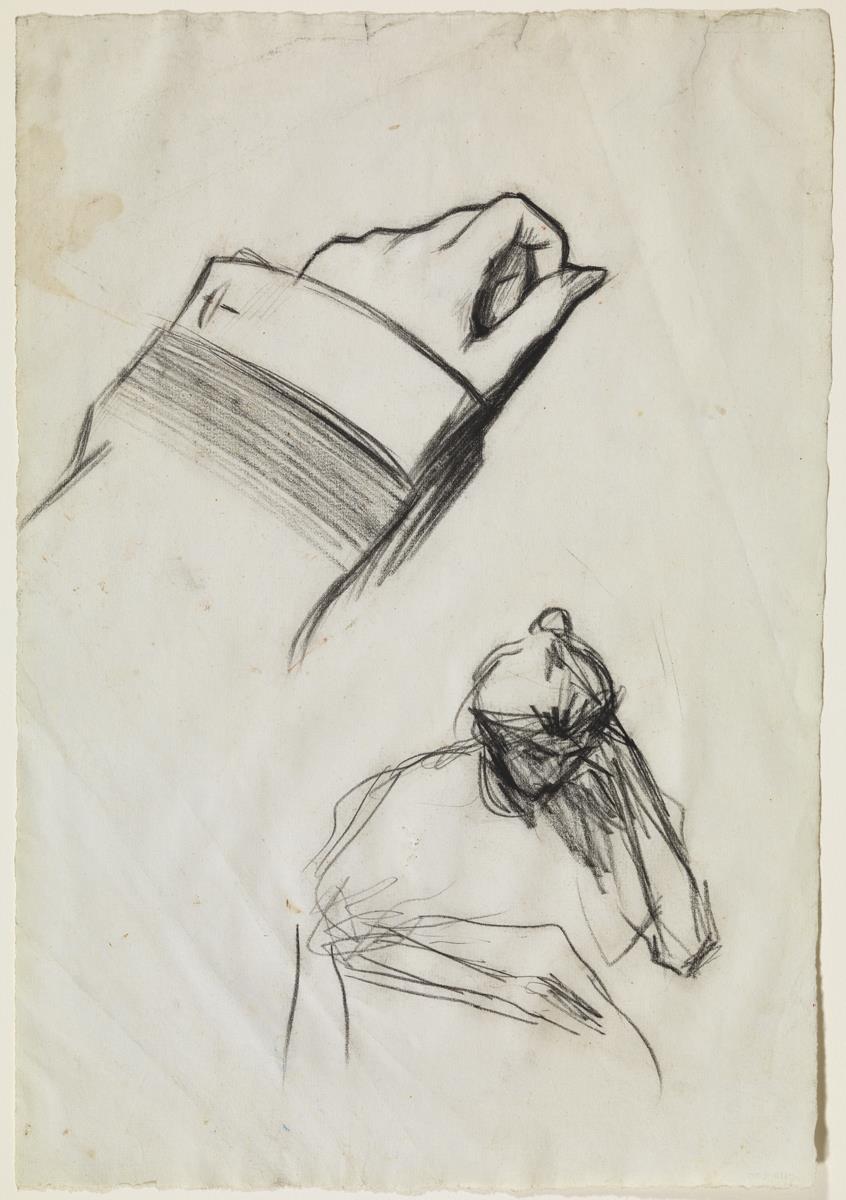 Croquis de mujer, y una mano