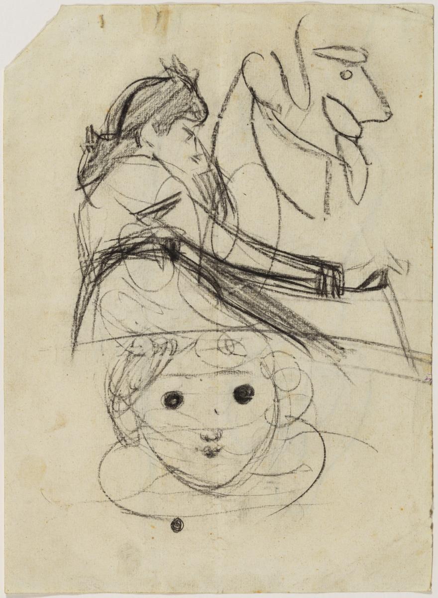 Lola, germana de l'artista, i altres croquis