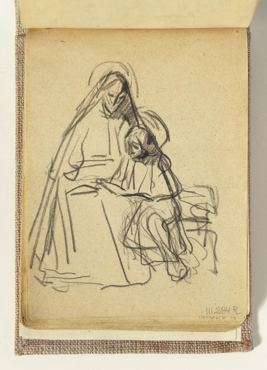 Santa Anna ensenyant a llegir a la Verge