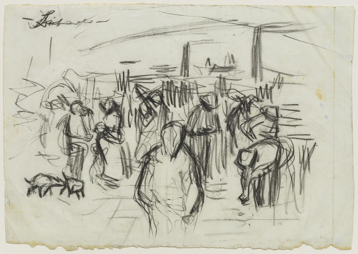 Grupo de personas en un embarcadero