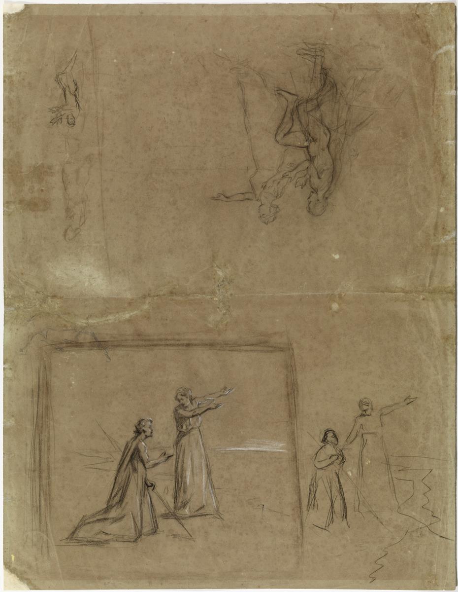Estudio y croquis de escena religiosa