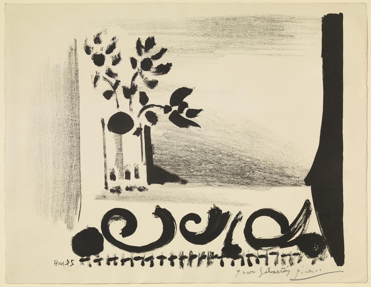 Vase of Flowers with Floral Design Carpet