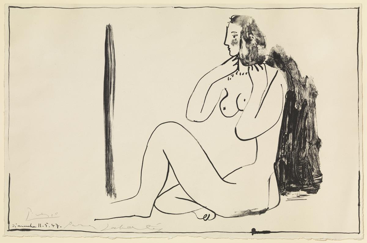 Small Nude Figure Seated at the Mirror