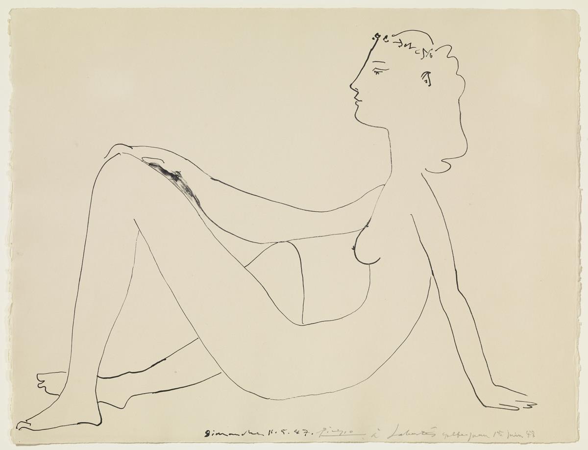 Seated Nude in Profile