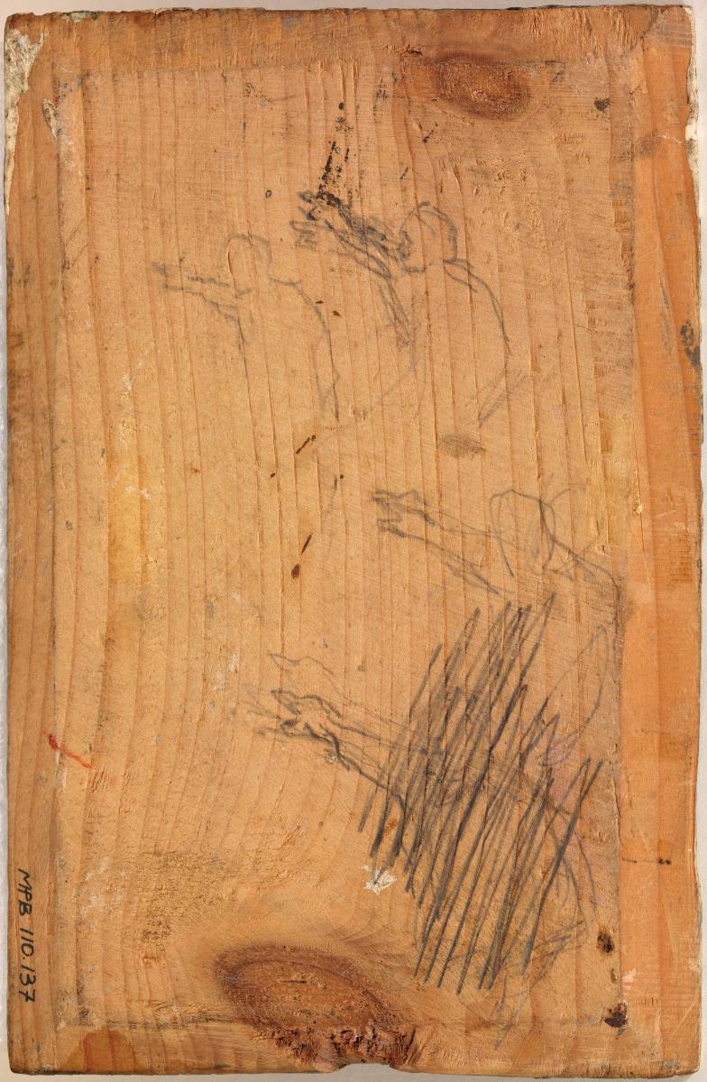 Croquis de hombre con el brazo alzado, señalando