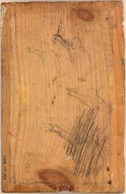 Croquis de hombre con el brazo alzado, señalando