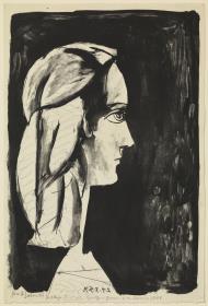 Perfil de mujer sobre fondo negro