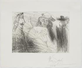 Painter, Model with Straw Hat and Gentleman