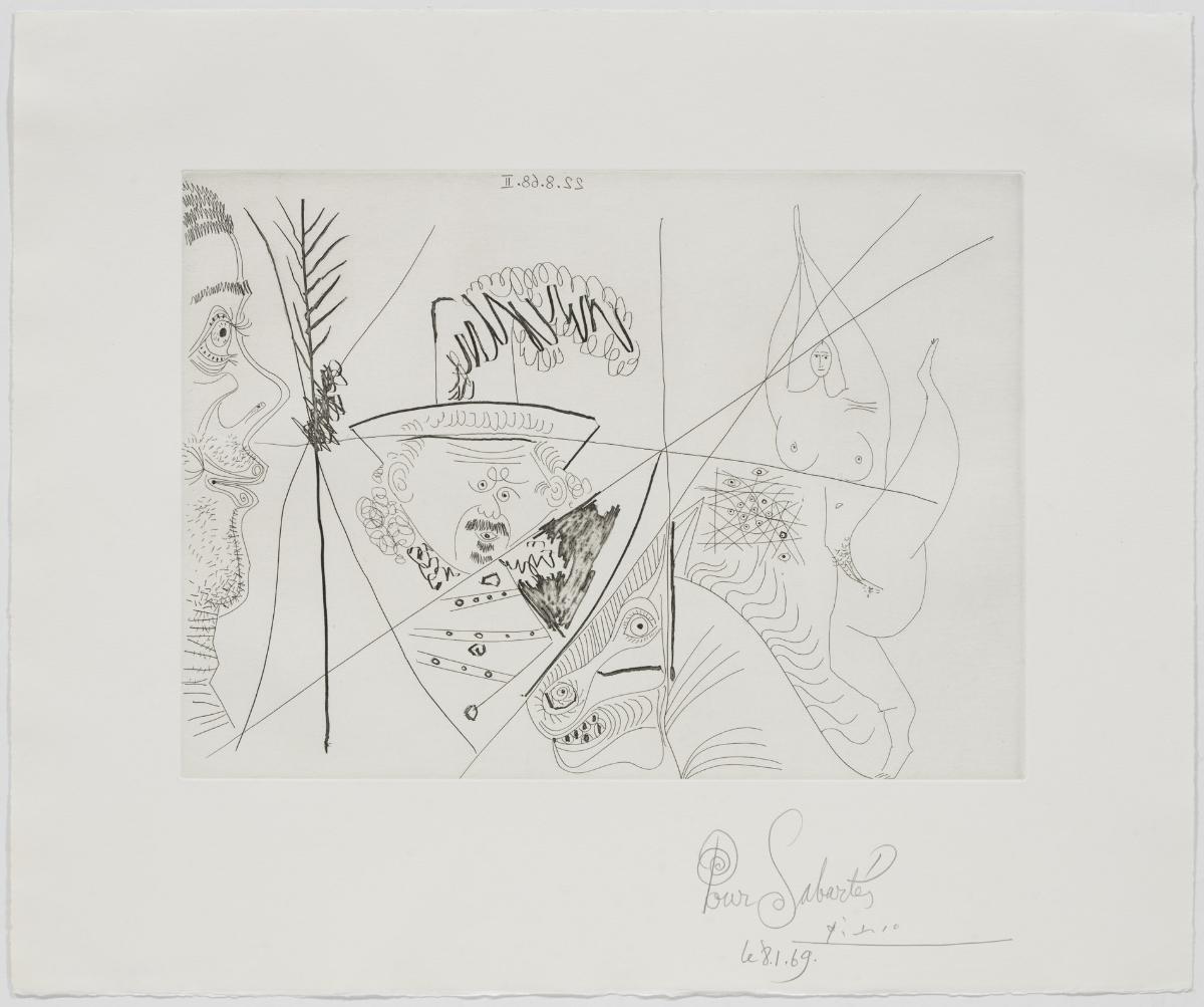 Amazona circense, hombre rembrandtesco y espectador mal afeitado