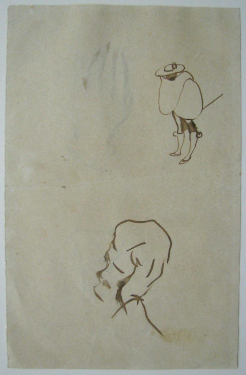 Emboçat, i cap del pare de l'artista