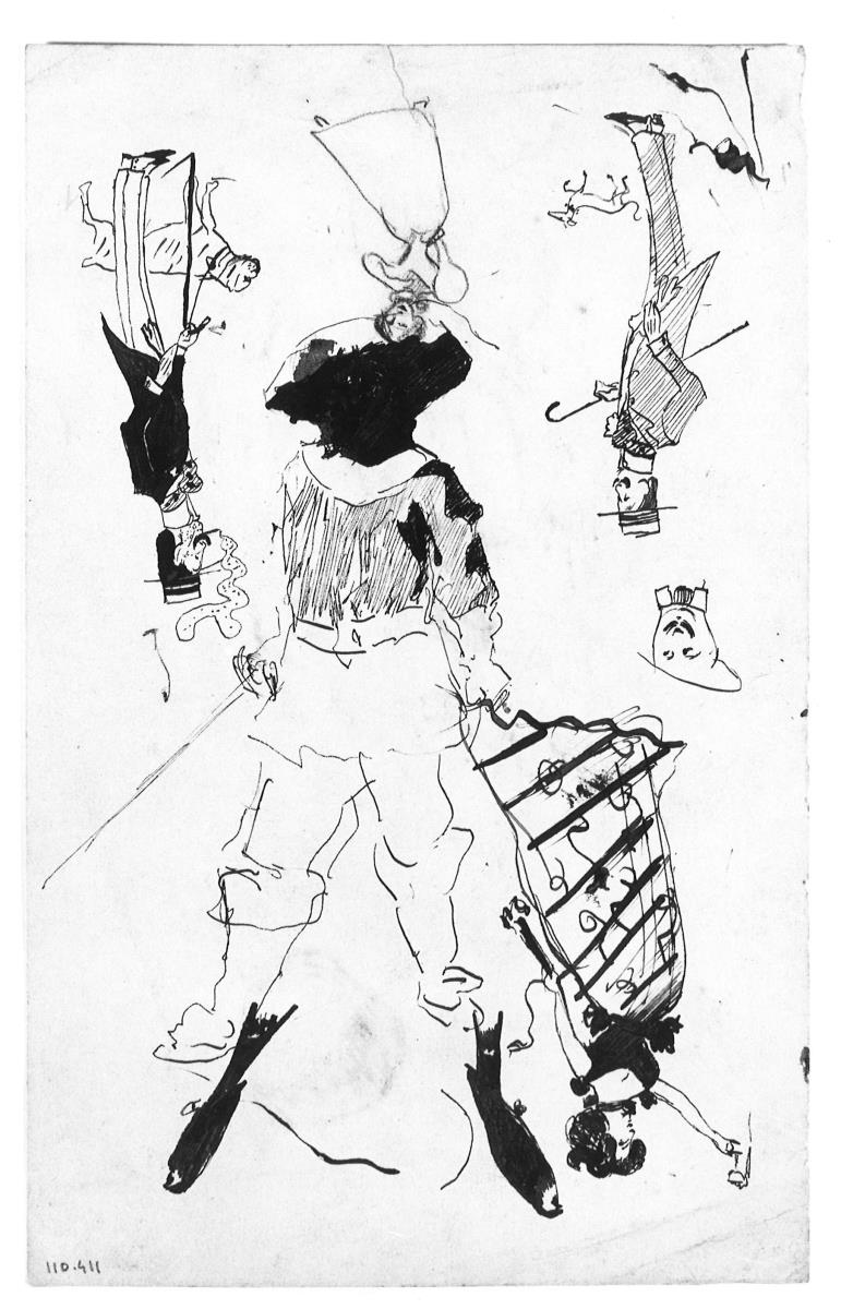 Soldat del segle XVII i altres croquis